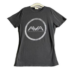 Angels and Airwaves T Shirt Women’s Small Black Logo Pink Rock Space Tom Delonge